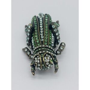 New $169 HEIDI DAUS Jumping Gem Grasshopper Crystal Critter Brooch Pin